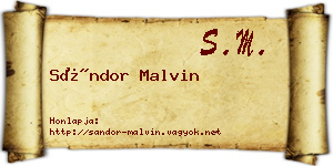 Sándor Malvin névjegykártya